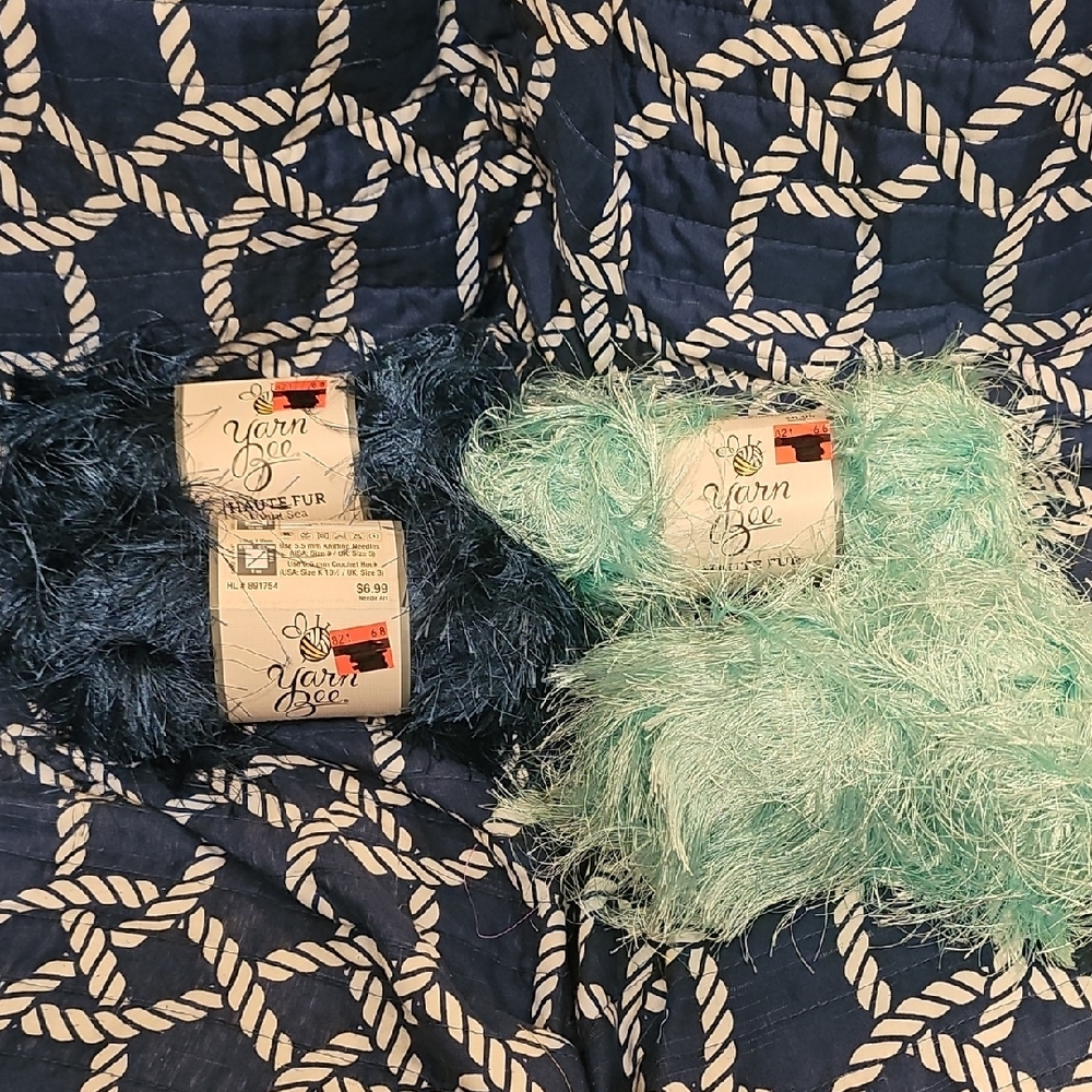 Yarn Bee Brand.  Blue and Green Yarn Set